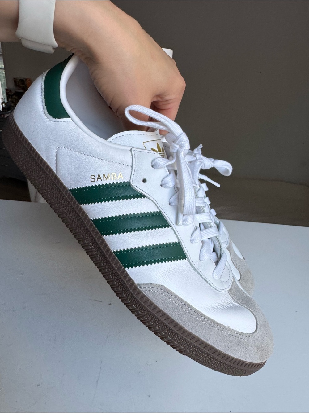 Adidas Samba OG White Green Gum Sneakers Size 11 - Picture 2 of 11